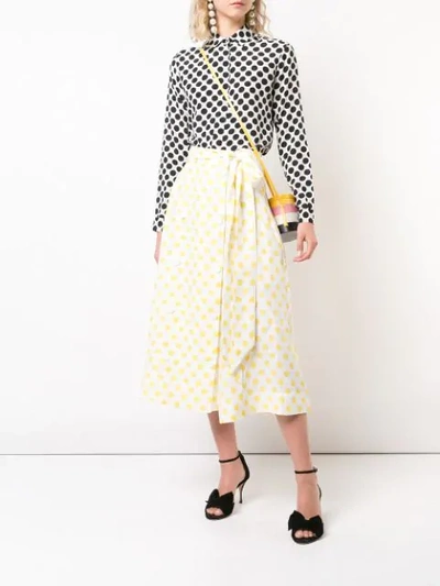 Shop Lisa Marie Fernandez Polka Dot Full Skirt In Yellow
