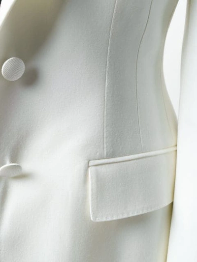 Shop Dolce & Gabbana Stitching Details Fitted Blazer - White