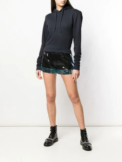 Shop Amen Sequin Embellished Shorts In Black