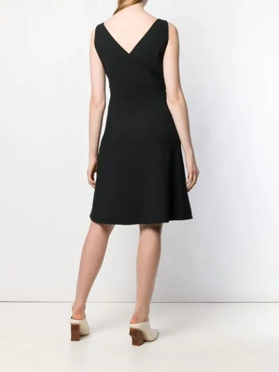 Shop Valentino V Detail Dress In Black