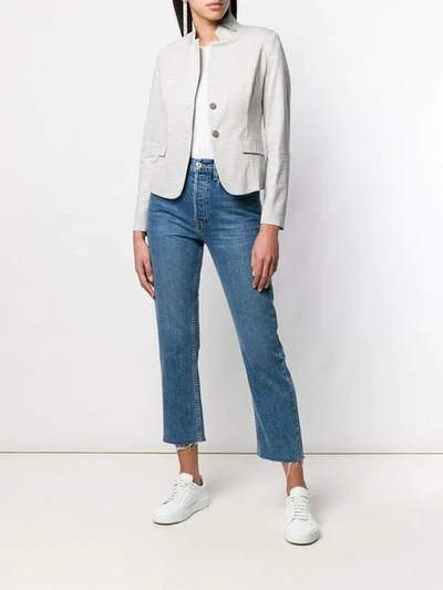 Shop Fabiana Filippi Lightweight Fitted Blazer In Grey