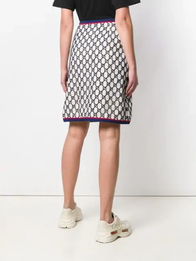 Shop Gucci Gg Supreme Jacquard Skirt In Neutrals