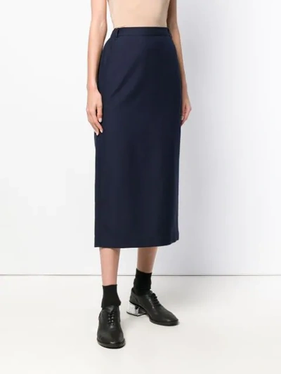 Shop Aspesi High Waisted Skirt In Blue