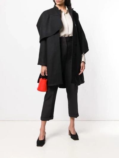 Shop Jacquemus Asymmetric Cape Coat In Black