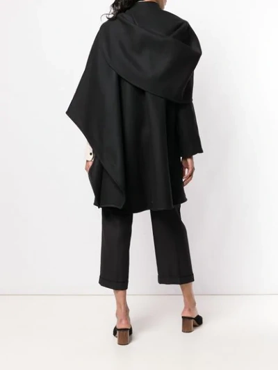 Shop Jacquemus Asymmetric Cape Coat In Black