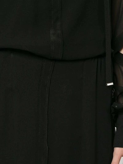 Shop Taylor Long Sheer Flared Dress In Black