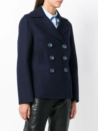 Shop Joseph Double Breasted Jacket In Blue