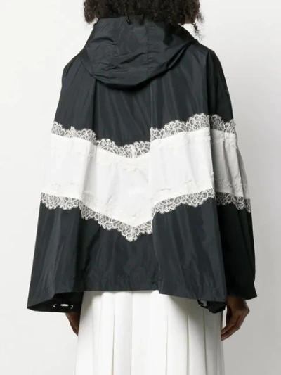 Shop Giambattista Valli Lace Detail Hoodie - Black