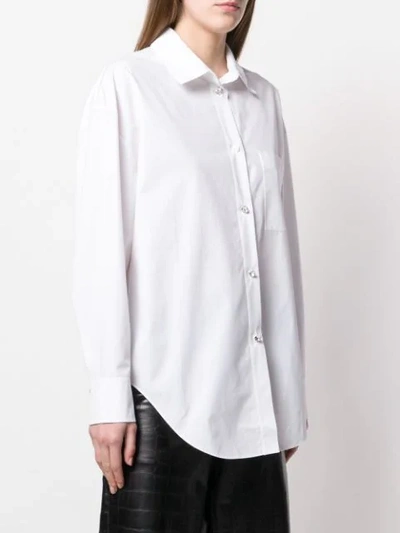 Shop Alexandre Vauthier Crystal Button Shirt In White