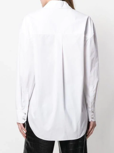 Shop Alexandre Vauthier Crystal Button Shirt In White