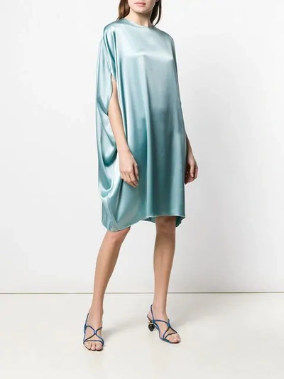 Shop Gianluca Capannolo Sheen Oversized Dress In Blue