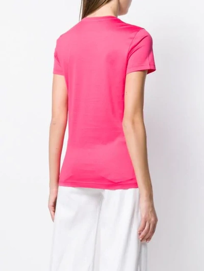Shop Moncler Logo Patch T-shirt In Pink