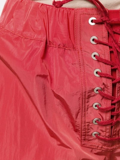 Shop Ben Taverniti Unravel Project Unravel Project Lace Up Shorts - Red