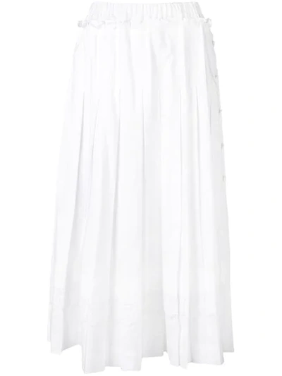 SIMONE ROCHA 英式刺绣滚边百褶半身裙 - 白色