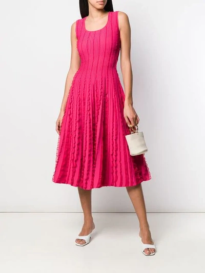 Shop Antonino Valenti Ruffle Trimming Knitted Dress In 37 Pink