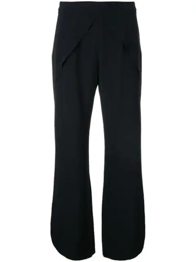 Shop Goen J Round Hemline Cropped Trousers In Black