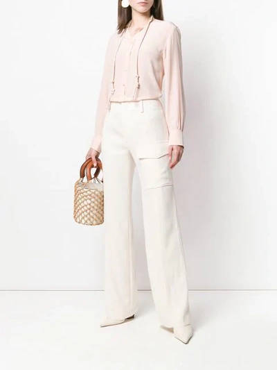 Shop Chloé Knotted Tie Neck Shirt In Pink
