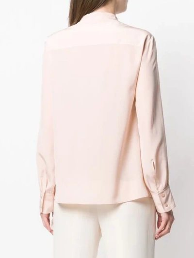 Shop Chloé Knotted Tie Neck Shirt In Pink