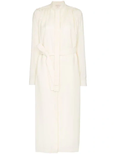 Shop Materiel Neck Tie Open-back Dress In White
