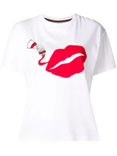 Shop Ps By Paul Smith Lips Print T-shirt - White
