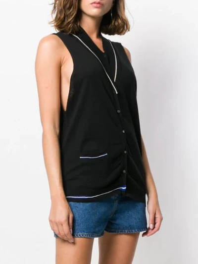 COTÉLAC SLEEVELESS FITTED CARDIGAN - 黑色