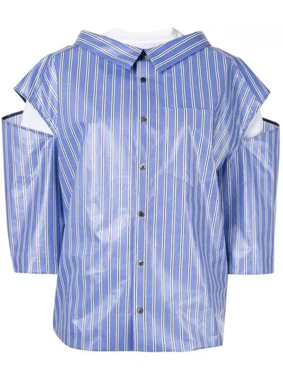 Shop Irene Striped Layered Shirt In Blue