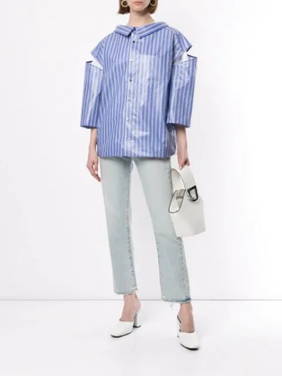 Shop Irene Striped Layered Shirt In Blue