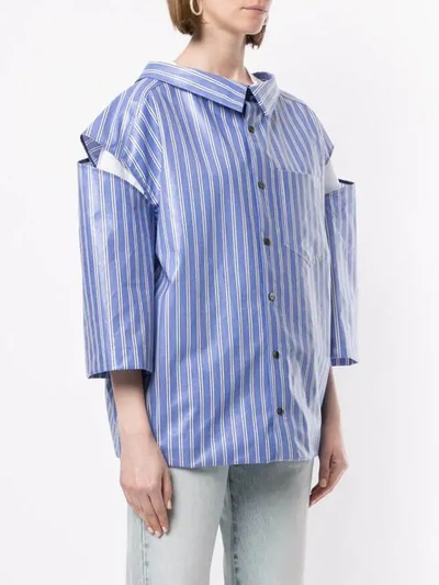 Shop Irene Striped Layered Shirt In Blue