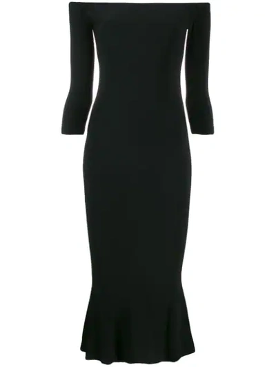 Shop Norma Kamali Off-the-shoulder Fishtail Dress In Black