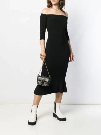 Shop Norma Kamali Off-the-shoulder Fishtail Dress In Black