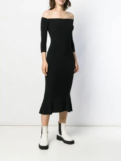 Shop Norma Kamali Off-the-shoulder Fishtail Dress In Black