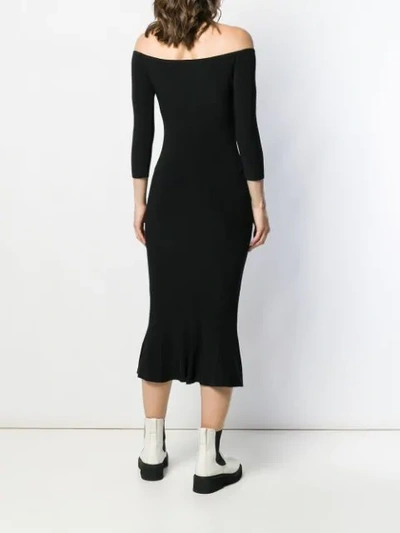 Shop Norma Kamali Off-the-shoulder Fishtail Dress In Black