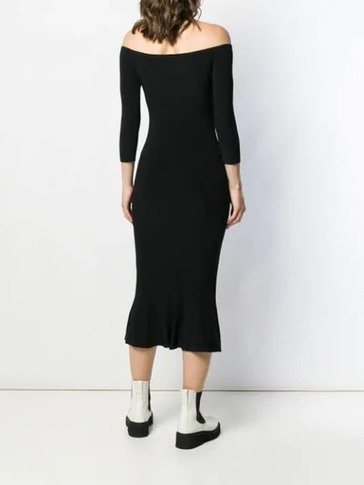 Norma Kamali Norma Kulture Off The Shoulder Fishtail Gown In Black