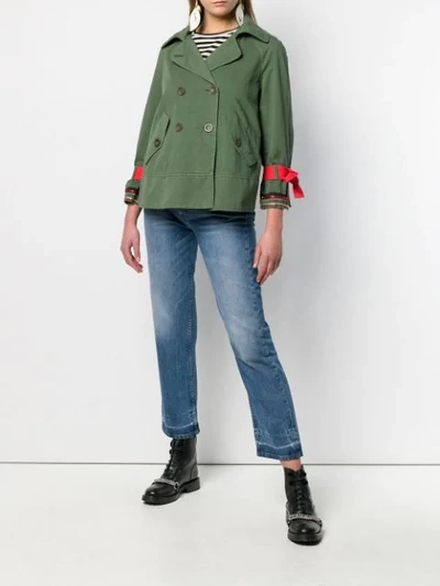Shop Bazar Deluxe Double-breasted Jacket In Green