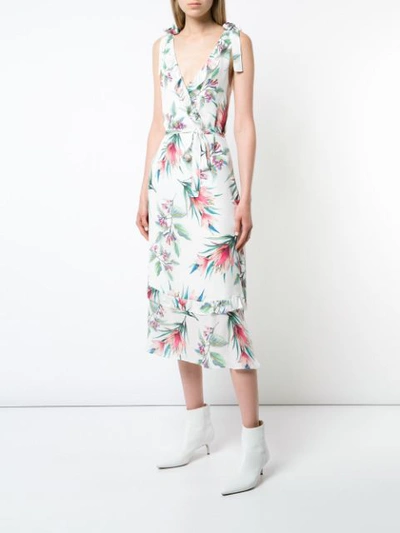 Shop Nicole Miller Printed Sleeveless Dress In White