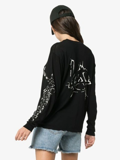Shop Adaptation La Long-sleeve Cotton And Cashmere T-shirt - Black