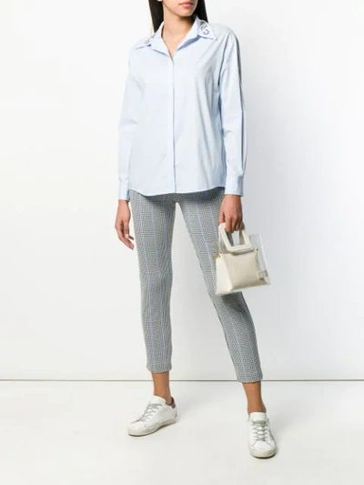 Pinko Embellished Collar Shirt In Blue