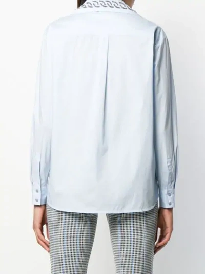 Shop Pinko Embellished Collar Shirt In Blue