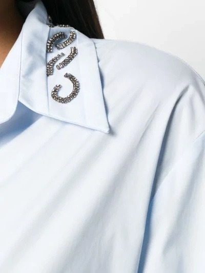 Shop Pinko Embellished Collar Shirt In Blue