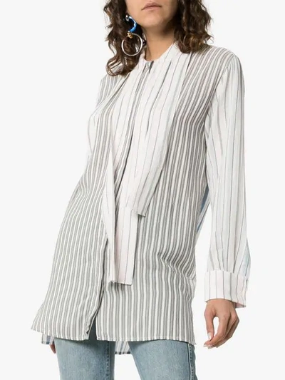 Shop Jw Anderson Pyjama Stripe Buttondown Shirt In White
