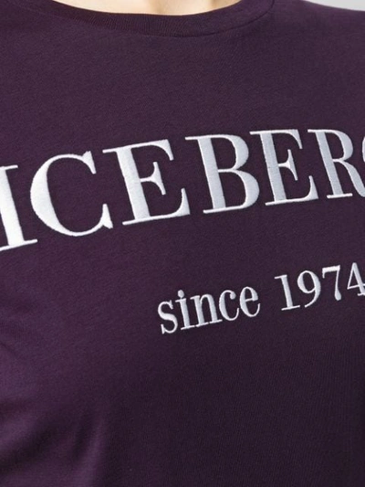 ICEBERG EMBROIDERED LOGO T-SHIRT - 紫色