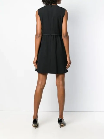 Shop Red Valentino Bow Embellished Mini Dress In Black