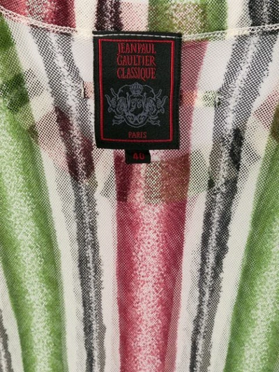 Shop Jean Paul Gaultier Vintage Striped Sheer Top - Green