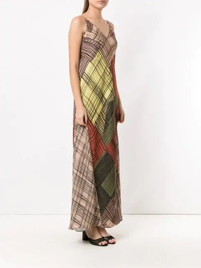 Shop Mara Mac Long Printed Dress In Brown