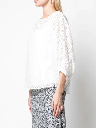 Shop Akris Punto Organza Blouse In White