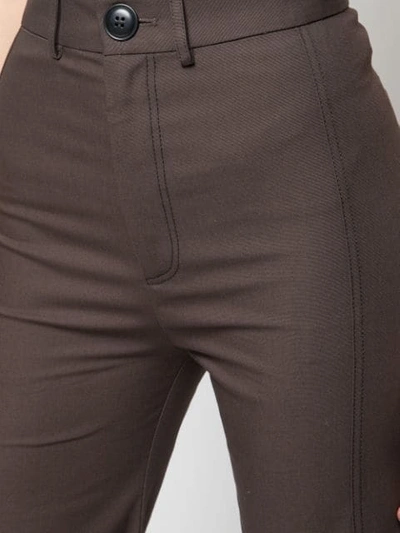 Shop Sea Plain Flared Trousers In Brown