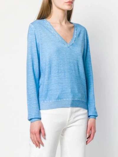 Shop Allude Sheer Knit Sweater In Blue