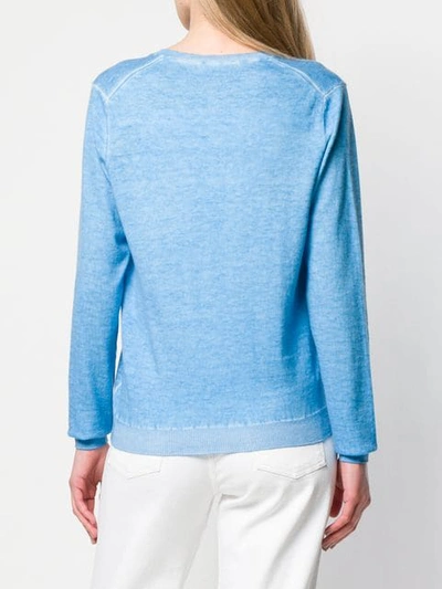 Shop Allude Sheer Knit Sweater In Blue