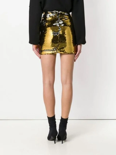 Shop Amen Sequin Mini Skirt In Metallic