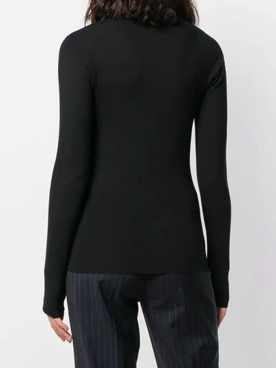 Shop Joseph Turtleneck Fitted Sweatshirt In Black